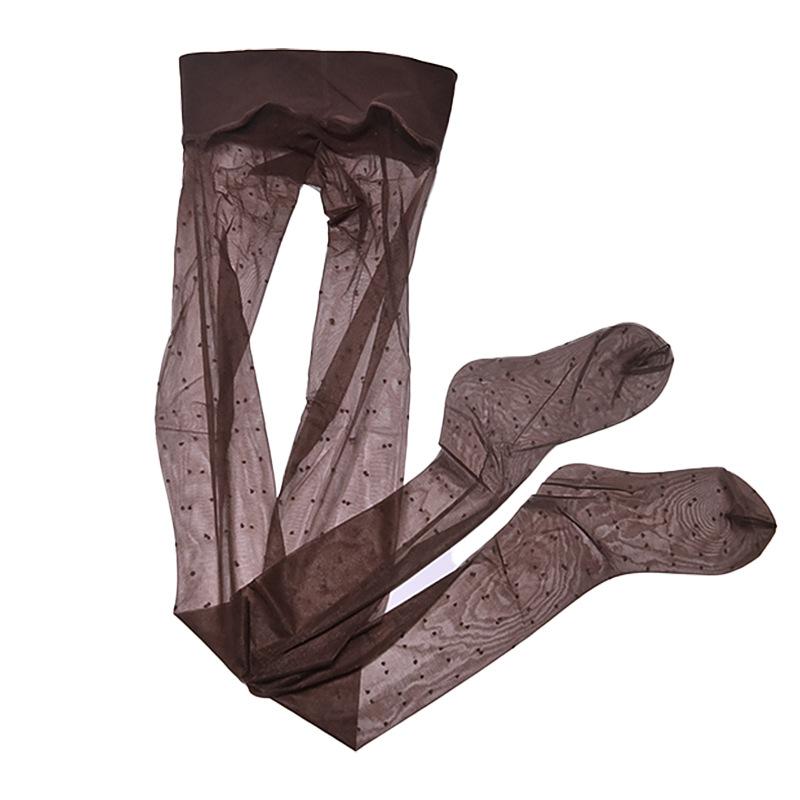 512Vintage Polka Dot Ultra-Thin Silky High-Transparency Sexy Stockings360Seamless Footed Plus Size Polka Dot Pantyhose