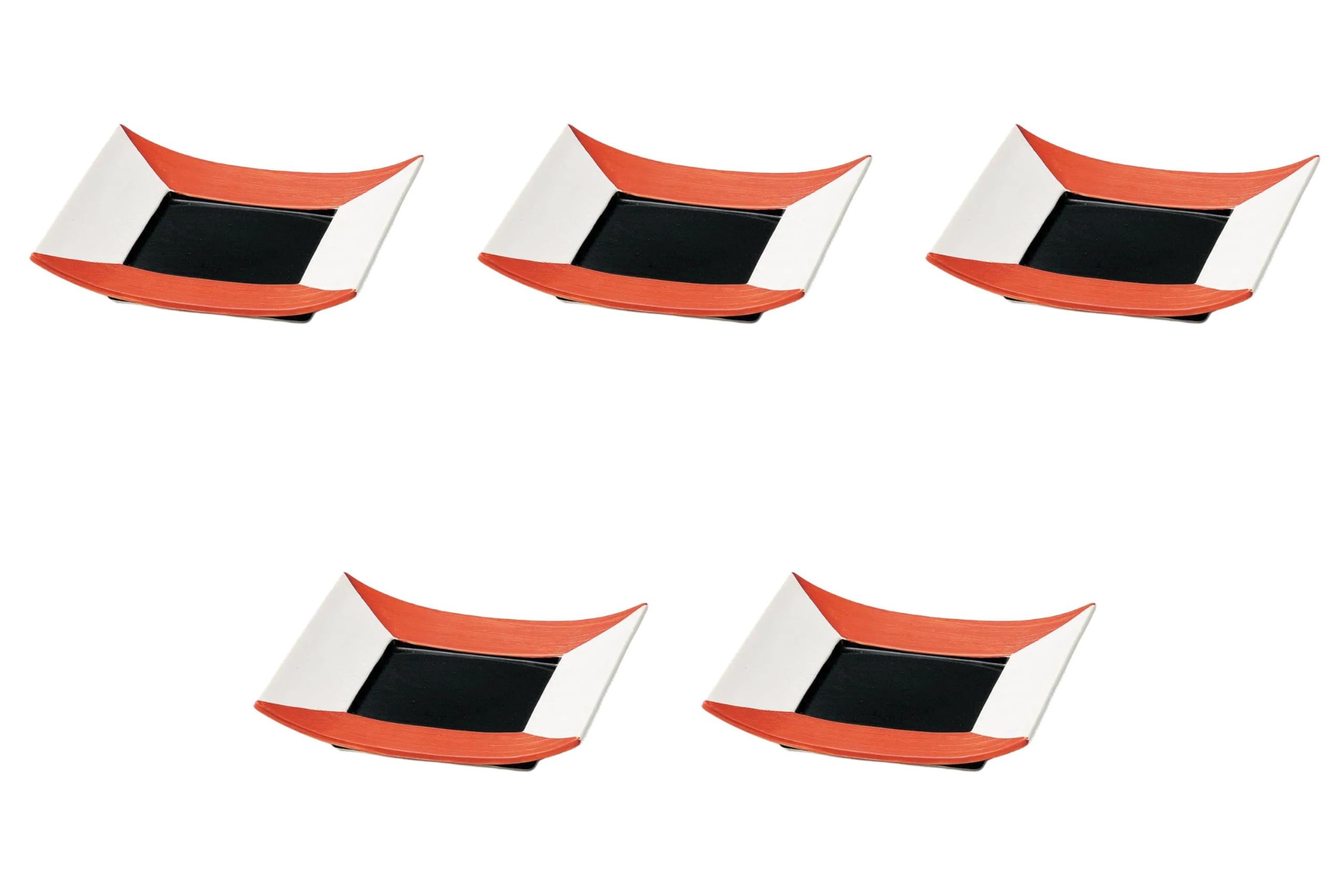 

Set of 5 Square Appetizer Plates x x Side Plates Setomonohonpo Two-Color Silver-Painted [16.8 16.8 3.8 cm]