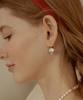 Tatiana Lettering Pearl Heart Hoop Earring Ec1948