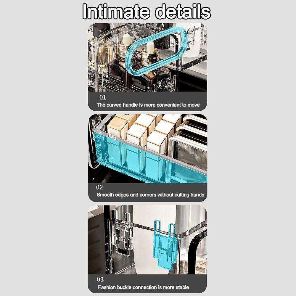 Transparent Desktop Cosmetic Organizer Multifunctional Dressing Table Organizer Shelf Acrylic Storage Basket for Makeup