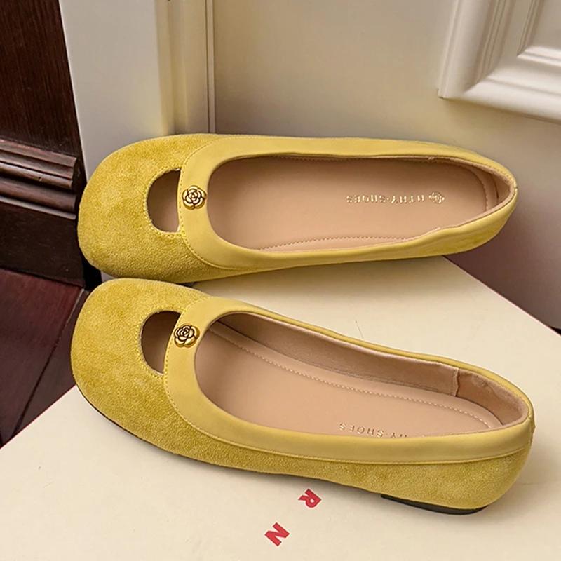 Fashion Flats Women Loafers Shoes Suede Shallow Cozy Soft Woman's Sandals Summer 2025 Casual Designer Walking Sport Sandalias De Mujer