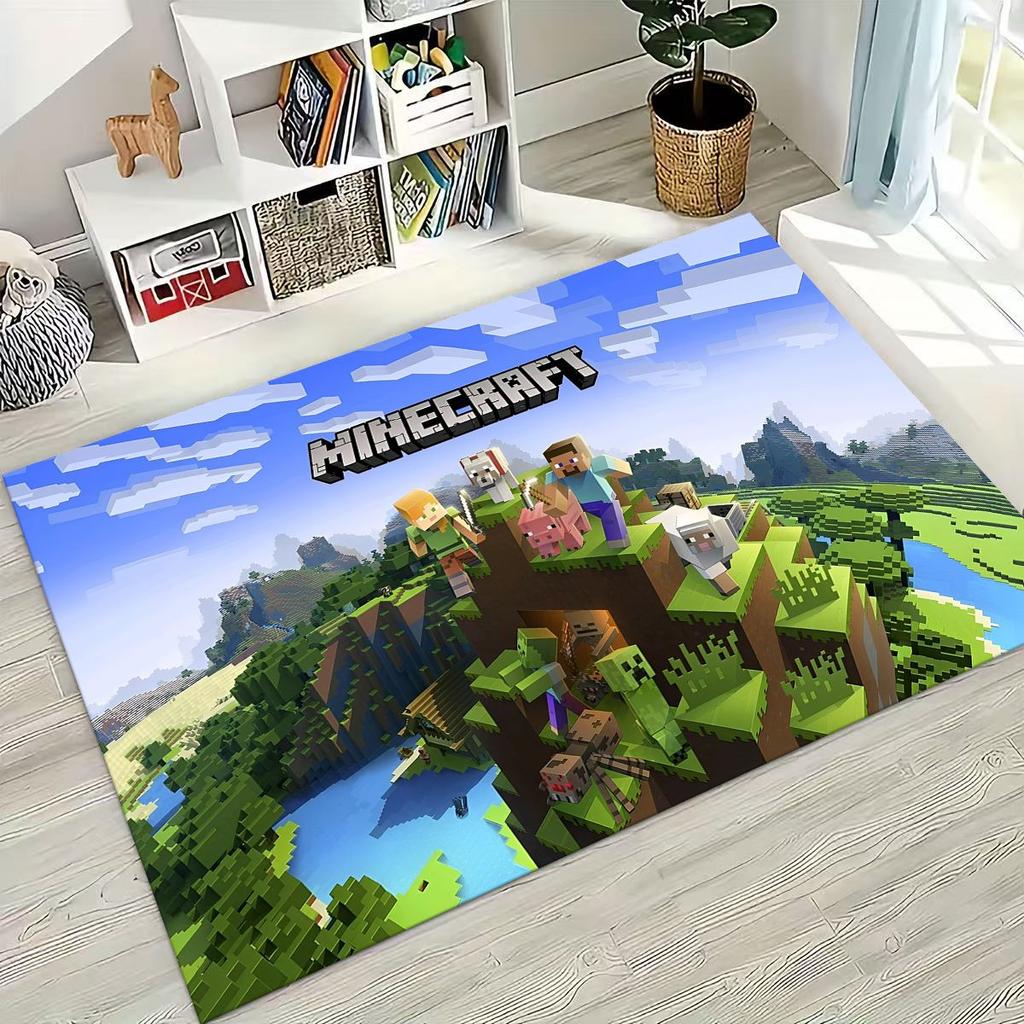 Cartoon S-Sandboxs 3D Game Carpet Rug for Bedroom Living Room Sofa Home Doormat Decor,Large Kids Play Non-slip Floor Mat Gift