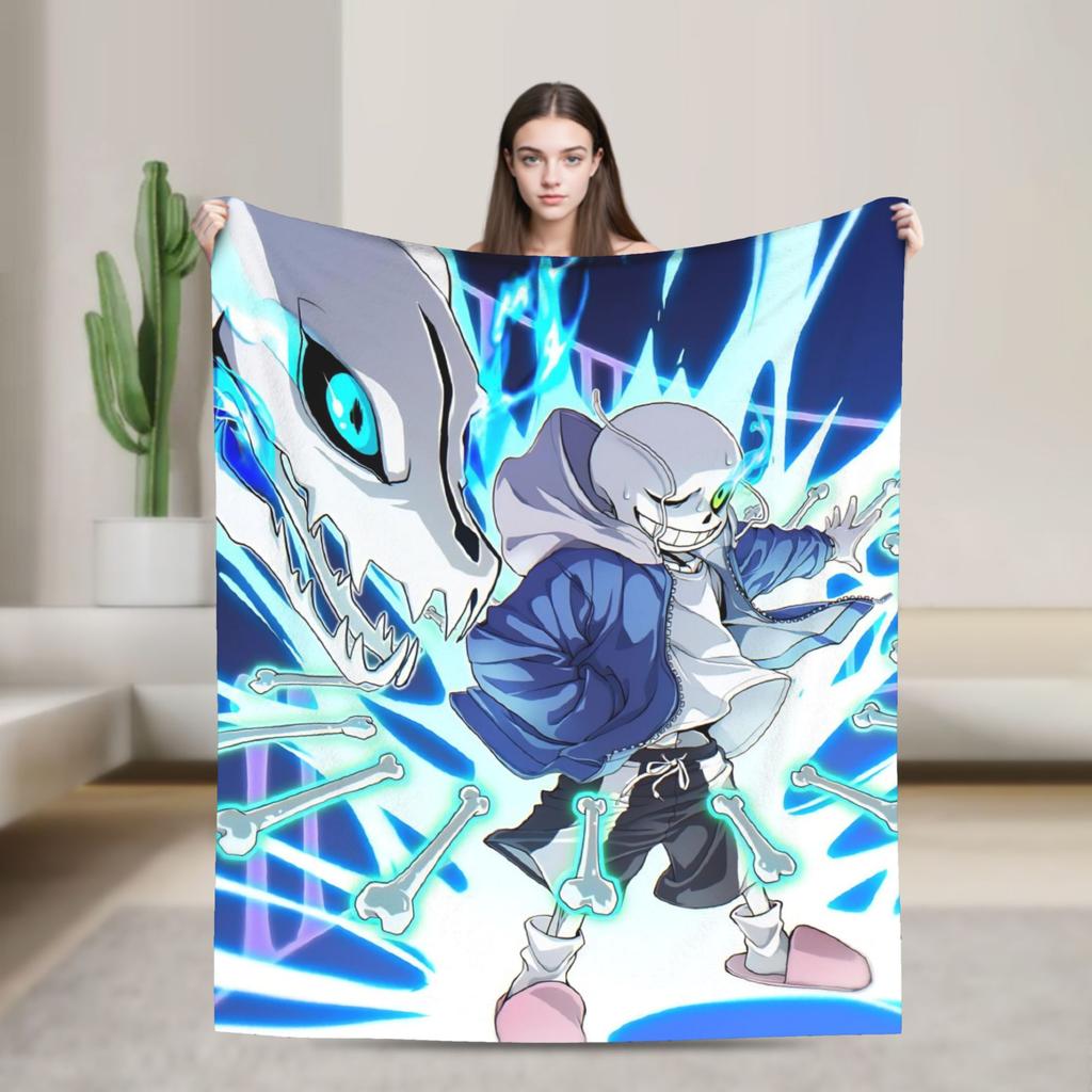 Undertale Sans Game Blankets Flannel Textile Decor   Multifunction Lightweight Throw Blanket for Bedding Couch Plush Thin Quilt