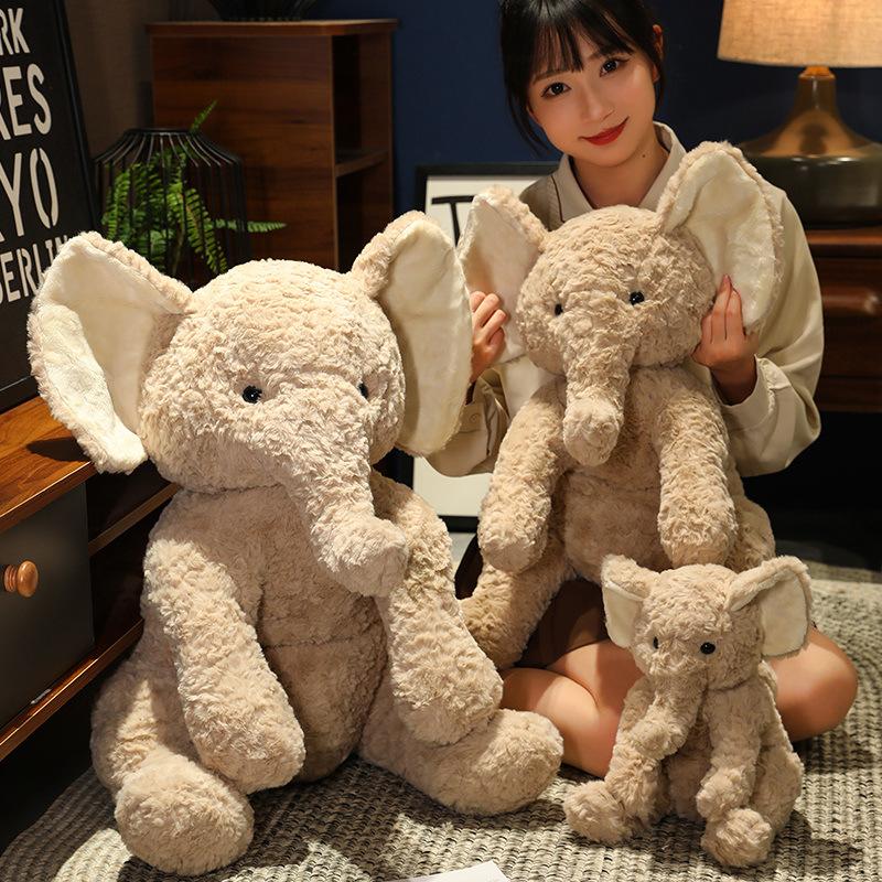 Cute Little Elephant Pillow Doll for Girls To Sleep with Big Ear Animal Doll Children Plush Toy Doll