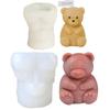 1 Pcs Cute Bear Silicone Candle Mold 3D Sit Stand Pet Bear Crafts Plaster Resin Cement Mold Handmade Animal Soap Making Tools