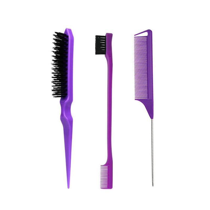 

3pcs/lot Double Sided Edge Control Brush Set Hair Styling Brush Accessories New Oil-Baked Brush Comb Styling Partition Comb
