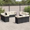 VidaXL Garden Lounge Set with Cushions 12 Pcs, Patio Sofas, Patio Furniture Set, Outdoor Furniture, Black 3217326