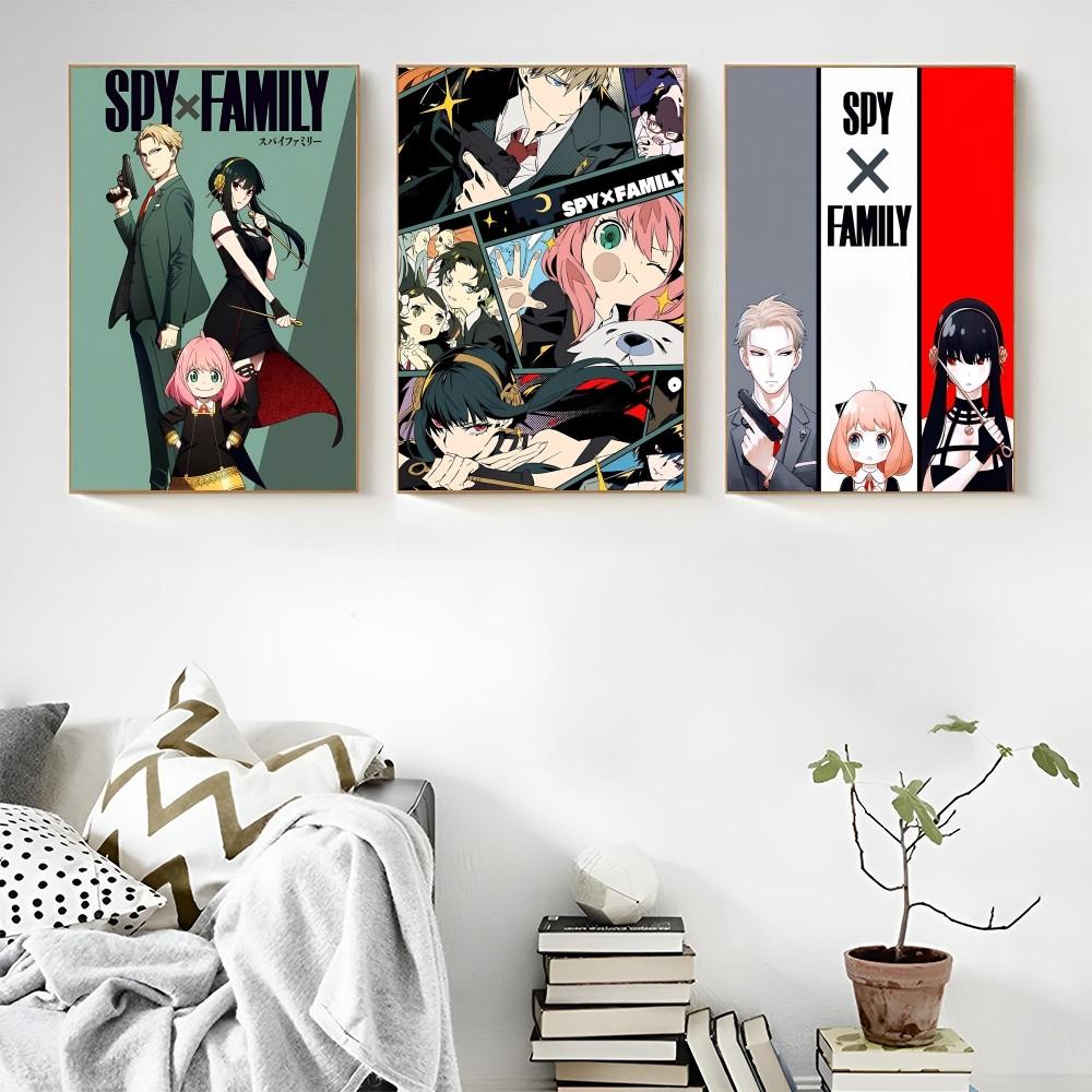 1PC Anime Spy X Family Comic Book Poster Poster Self-adhesive Art Waterproof Paper Sticker Coffee House Bar Room Wall Decor