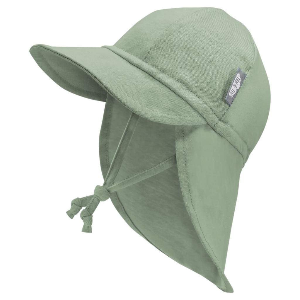 Baby Cap for Boys and UPF50 UV with Neck Flap Medium Size [JAN & JUL] Girls, Protection, (Juniper Green, 6-24 Months)