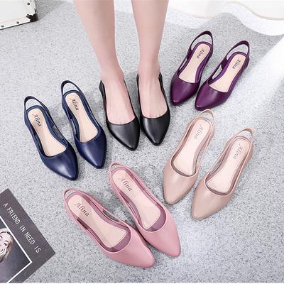 Sandales en gelée pour femmes, bout pointu, talons hauts épais, tongs, bride arrière, chaussures de plage décontractées et antidérapantes pour femmes
