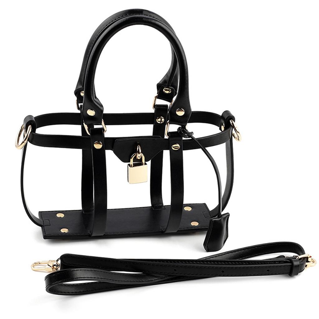 Hollow Tote Bag Messenger Bag Set with Shoulder Strap PU Encasement for Handbag Crossbody Shoulder Bag DIY Accessories