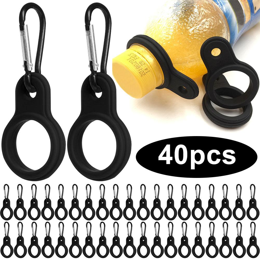 

Силиконовый карабин для чайника с пряжкой для похода и бутылки с водой (черный) 