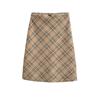Spring Aristocratic Tartan Plaid Skirt with Safety Shorts - Retro British Style, Bowknot Accent, Hip-Hugging, Versatile Women's Short Skirt.