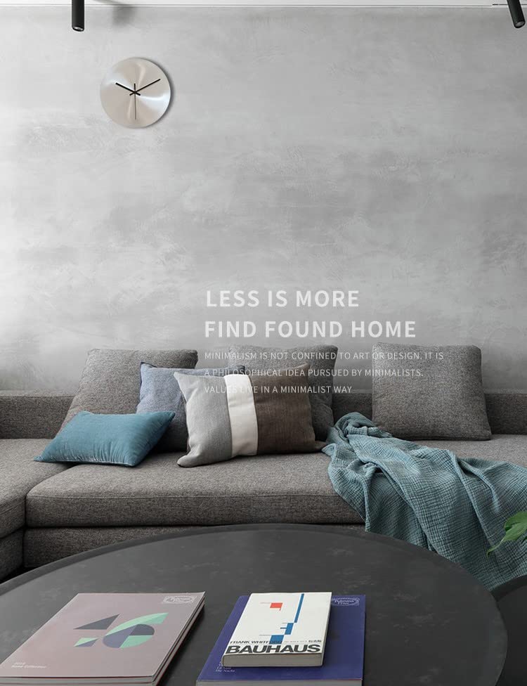Wall Clock, Round Clock, Silver, Simple, Modern, No Dial, Contemporary, Solid Wood, Unique, Stylish, Korean Style