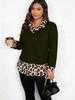 2026 American Spicy Girl Leopard Print Patchwork Long Sleeve T-shirt, Women's Spring Slim Fit European and American Style Top