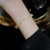 High-End Gold-Plated Zircon Open Bangle: Elegant, Shiny Bracelet Fashion Jewelry