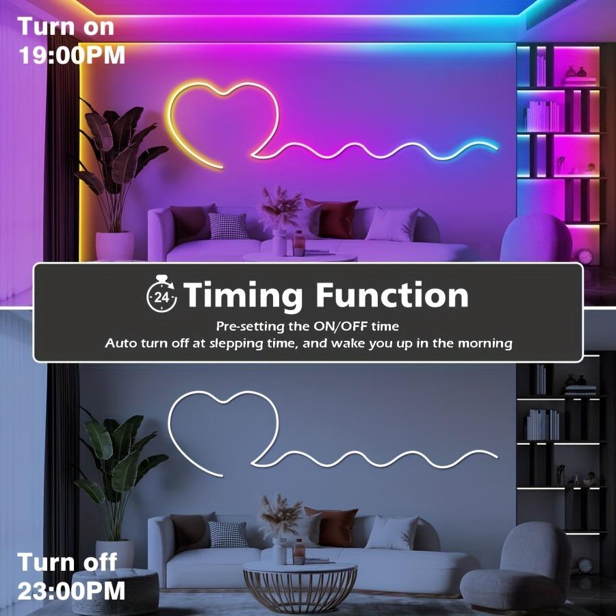 RGB LED Strip Neon Light Bluetooth Flexible Waterproof Silicone Sign Tape Lamp 108led/M App Remote Control Room Backlight Decor