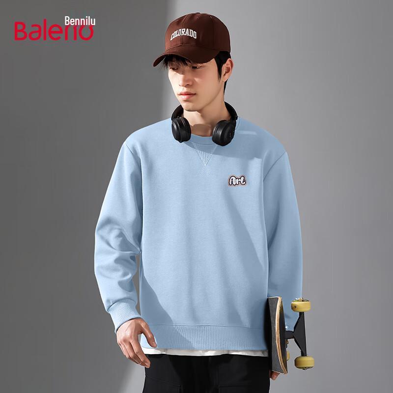 Baleno Unisex Letter Print Oversized Crewneck Sweatshirt