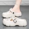 Women Shoes 2025 Summer New Platform Height Increase Buckle Strap Mary Jane Shoes Outdoor Fashion Non Slip Beach Half Drag Shoes