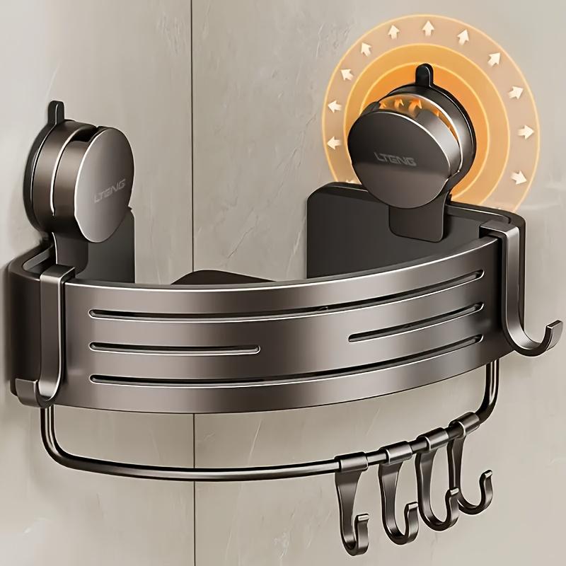 Space-Saving Suction Cup Bathroom Shelf - No Drilling Required,Suitable for Shower and Toilet Walls/Tiles, Multifunctional