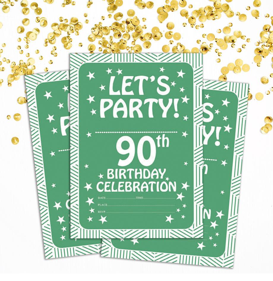 Darling Souvenir Green Birthday Invitation Card Printable Elegant Fill or Write In Blank Party Invites 28 Pcs 5 X 7