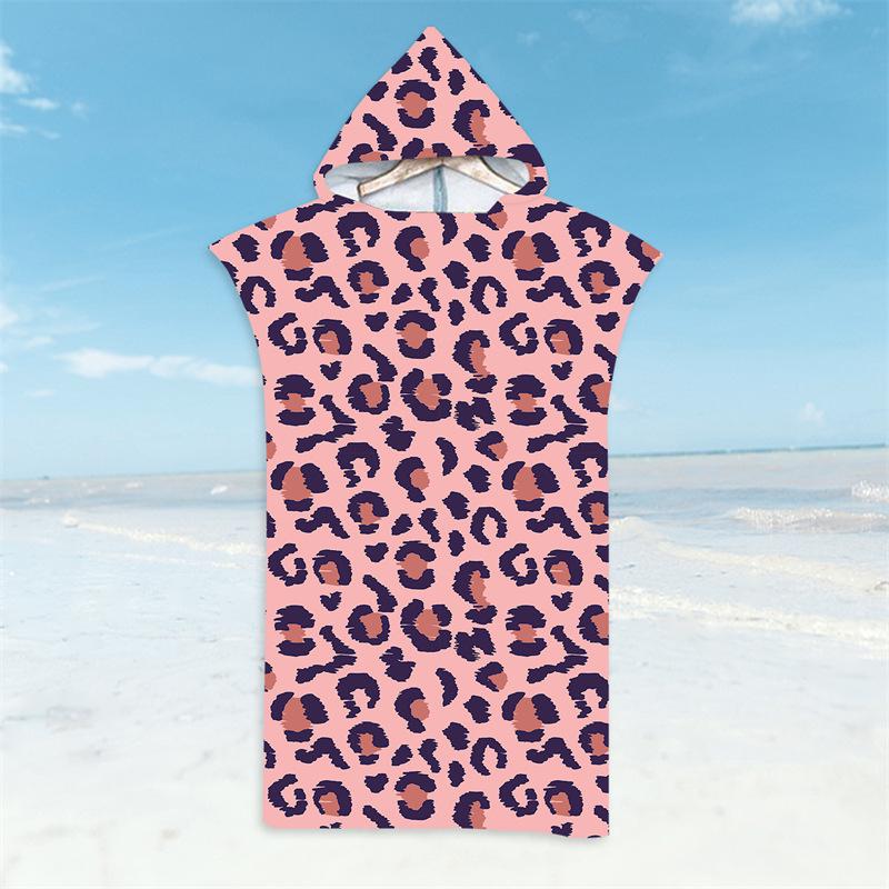 Microfiber Quick-Dry Hooded Beach Poncho Bathrobe for Adults
