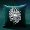 Alloy Rhinestone Brooch Pin With Zinc Alloy Glass Design For Wedding Party