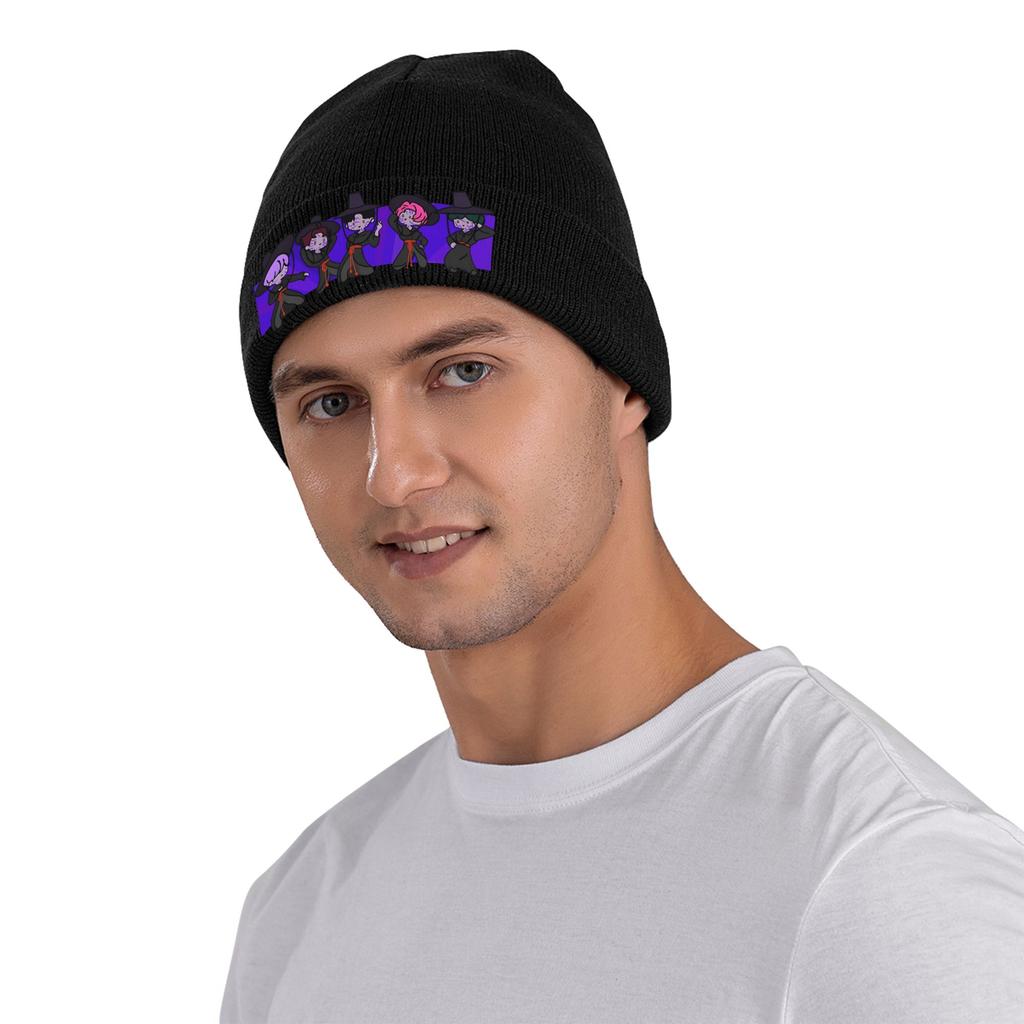 Cute demons idol boys in dark Beanie Hats  Knitting Hat Men Women Unisex Fashion Warm Soft Caps Winter Sport Bonnet Hats