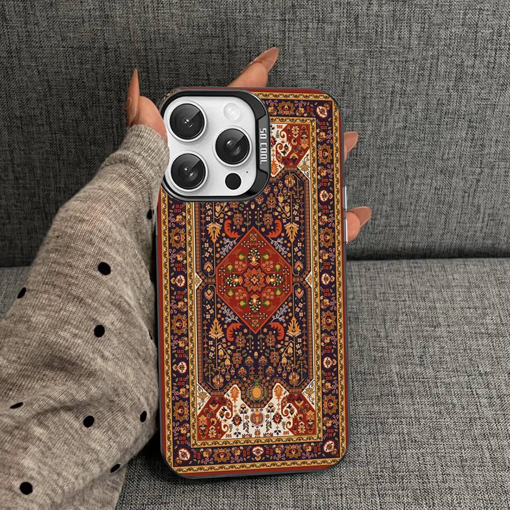 Persian Carpet Floral Pattern Phone Case For IPhone 17 16 15 14 13 12 11 Pro Max Plus Pro Colorful Shell
