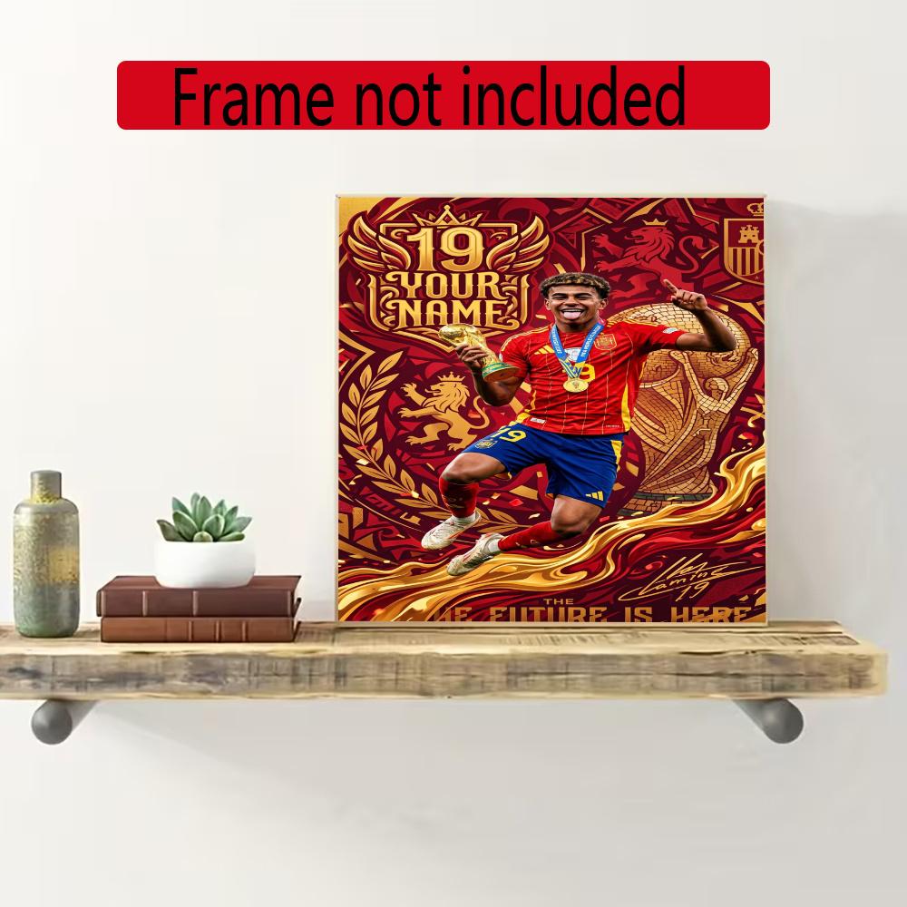 Lamin Yamal Customize Text Diamond Painting Round Diamond Mosaic Suitable For Beginners Diamond Painting Rhinestones Gift Frameless