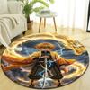 1pc Agatsuma Zenitsu  Print Round Carpet Chair Round Carpet Suitable for Bedroom Living Room Home Decorative Carpet