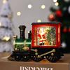 Christmas Luminous Train Ornament Santa Claus Snowman Sparkling Crystal Ball Desktop Lamp Decor Christmas Party Birthday Gifts