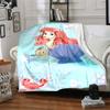 1pc Little Mermaid Name blanket Lightweight Flannel Throw for Sofa Bed Travel Camping Livingroom Office Couch Chair