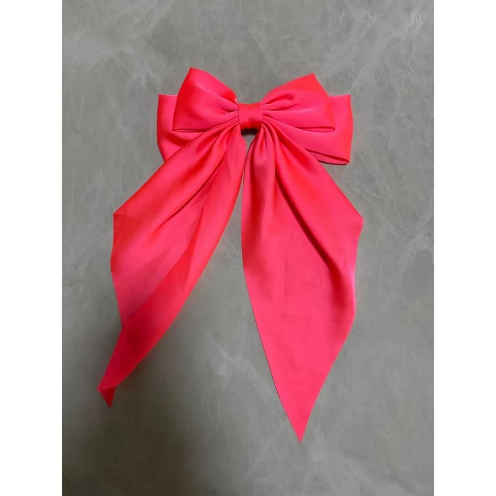 Elegant Bow Ribbon Hair Clip Fashion Simple Solid Satin Spring Clip Hair Pin Retro Headband with Clips Girls Hair Accessories