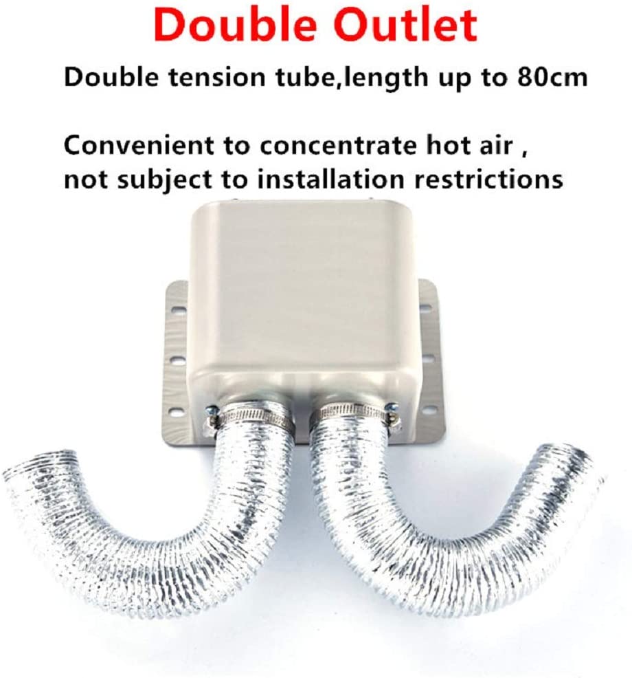 12V/24V 800W Car Heater Kit - High Power Double Outlet 5 Second Fast Heating Defrost for Automobile Windscreen Winter