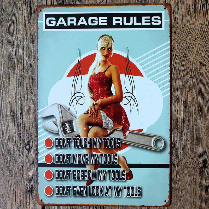 My Garage My Rules Wall Painting, Tin Sign, Pub, Club, Gallery Poster Tips, Vintage Plaque, Home Decor Plate, Mix Order, A560