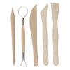Double-sided Tool 5-piece Set Clay Sculpture Modeling Clay Engraving Kit Plastic Tools Art Supplies Wooden Handle Trimming