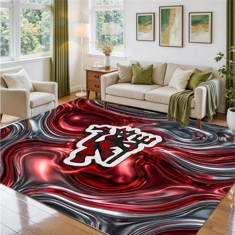 Manchester United Design Crystal Velvet Rug Soft Decorative Mat for Bedroom Entrance
