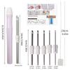 Stainless Steel Embroidery Punch Needle Set Including Adjustable 6 Head Ergonomic Handle Storage Case for Home