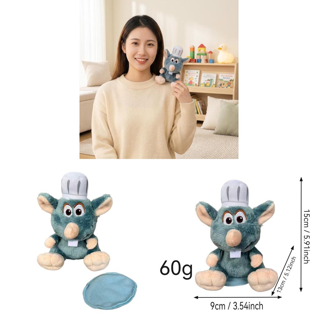 Ratatouille Plush Mouse Magnet Toy With Magnetic Base For Kids And Collectors