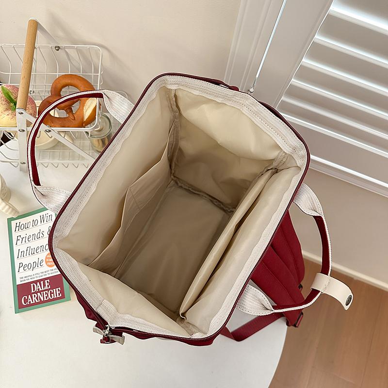 Damen Rucksack mit großem Fassungsvermögen, tragbar, Campus, Student, Schultasche, Farbkontrast, Reise-Rucksack