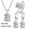 Glass Diamond Necklace Earrings Set Simple Style Necklace Jewelry Set  Women Girls