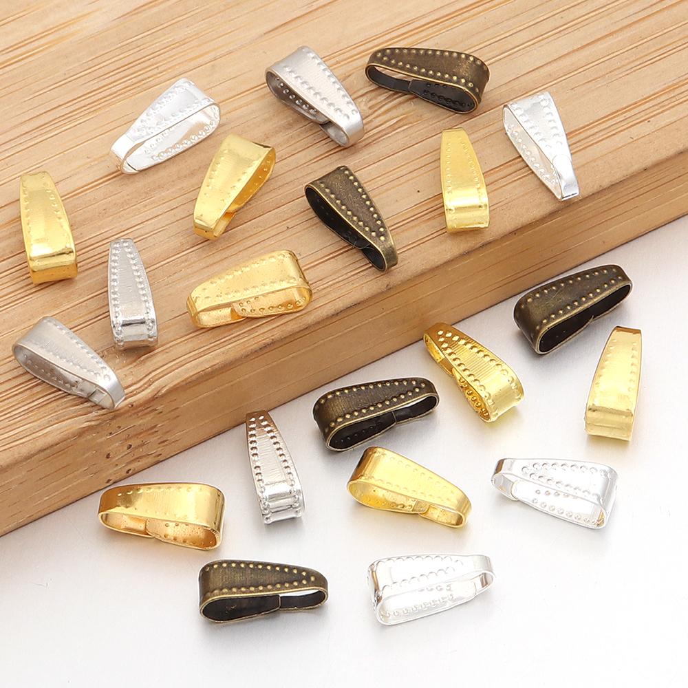 100pcs/lot Metal Pinch Clip Clasps Bails Pendant Claw Clasps For Necklace Earings Connectors Jewelry Making DIY Accessories