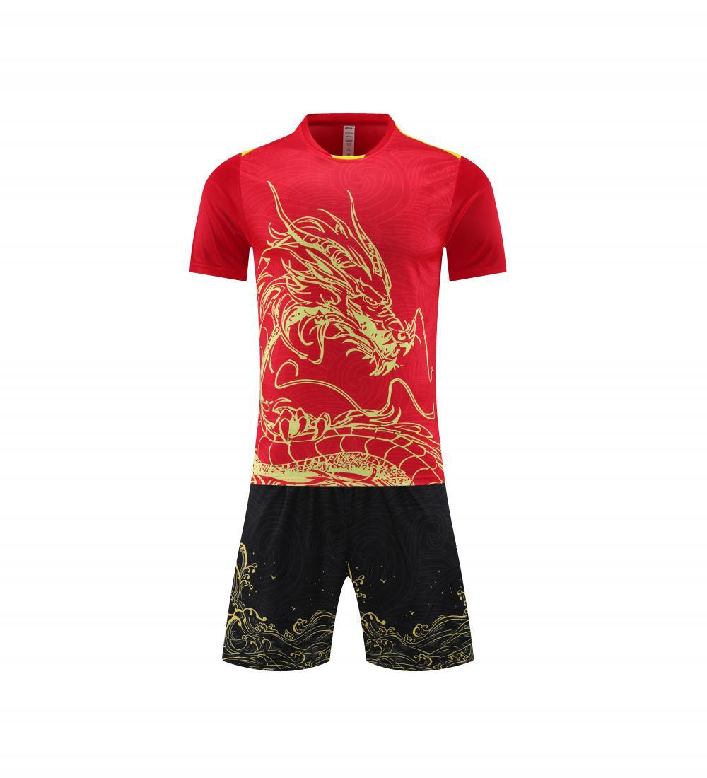 

Dragon Boat Suit Summer Boys Football Quick-Drying Suit Girls Primary School Sports Competition Training Team Suit Longtu Suit M красный