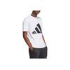 Adidas Essentials Logo Large Graphic Comfortable Soft Knit Crew Neck Short Sleeve T-Shirt Men Tops White JE8943