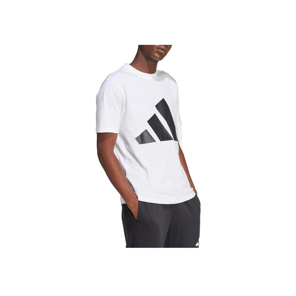 Adidas Essentials Logo Large Graphic Comfortable Soft Knit Crew Neck Short Sleeve T-Shirt Men Tops White JE8943