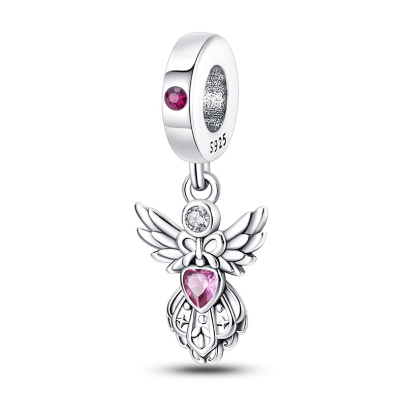 Original 925 Silver Easter Charms Angel Zircon Cross Beads Pendants Fit Original Bracelets For Women DIY Jewelry Gift