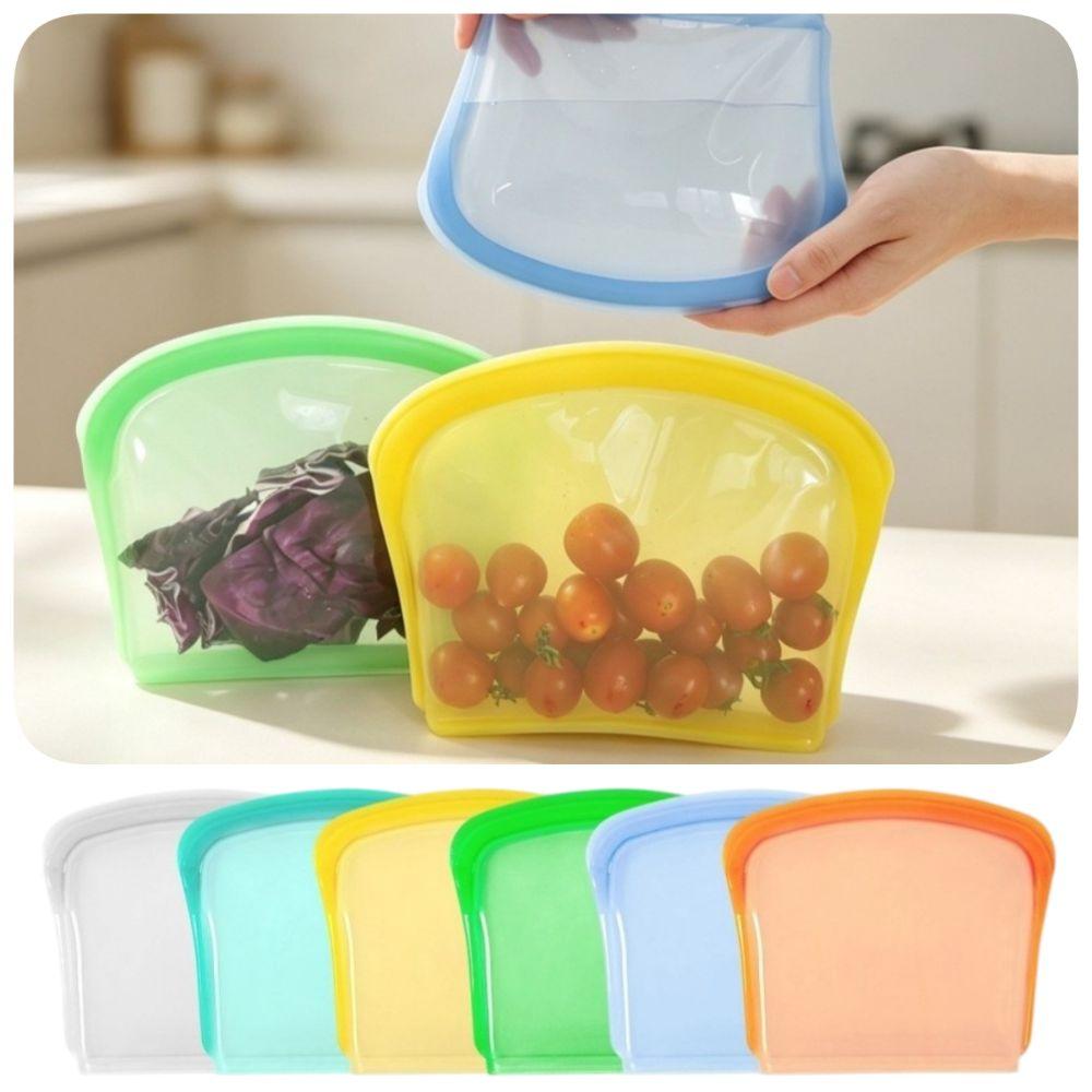 800ml Reusable Freezer Bag Stand Up Meal Prep Bag New Food Storage Bag Travel Use