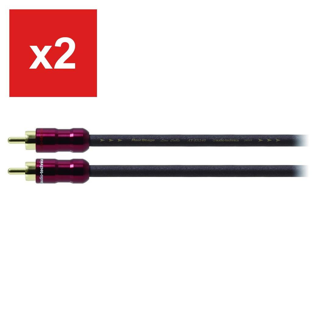 RCA Audio Cable, Audio Technica AT-RS240/0.7, PC-Triple C+OFC Hybrid, Heat & Noise Resistant for Car Audio, 0.7m
