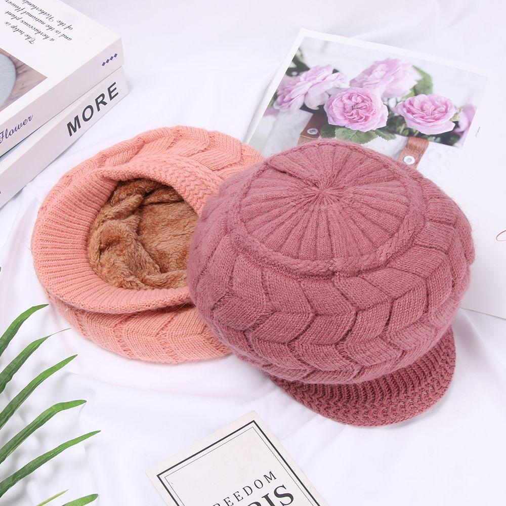 New Style Knitted Keep Warm Outdoor Beanie Hat Women Bonnet Warm Cap